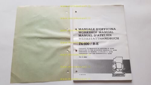 CAGIVA T4 500 R-E 1988 VARIANTI al manuale officina 1987