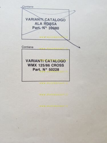 Cagiva WMX 125 1986 Trasformazione Enduro VARIANTI catalogo ricambi originale