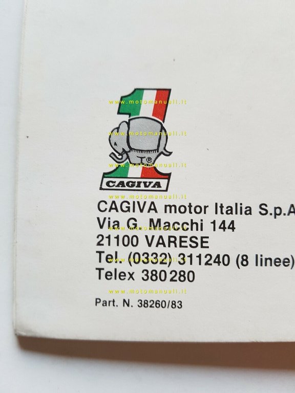 CAGIVA WRX 250 1983 manuale uso manutenzione libretto originale owner's …