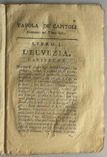 Calcografia 1778 - L'Elvetia - Svizzera - Abate Lambert - …