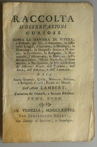 Calcografia 1778 - Mogol - Abate Lambert - Venezia