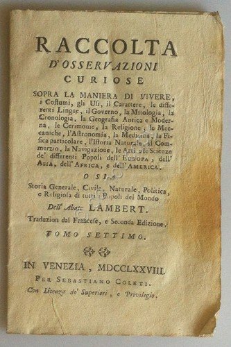 Calcografia 1778 - Spagna e Portogallo - Abate Lambert - …