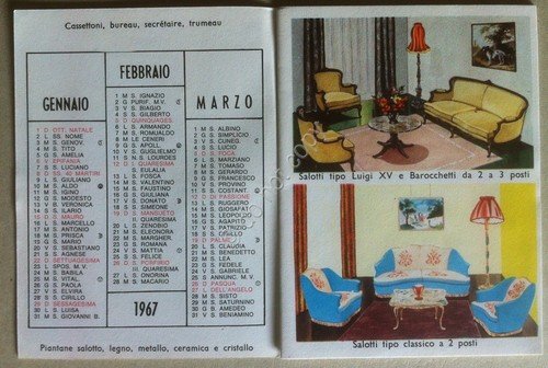 Calendarietto - Mobilificio Cicchetti 1967 - 32 pagine