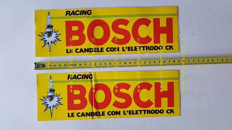 Candele BOSCH lotto 2 adesivi vetrofanie originali anni 70 window …
