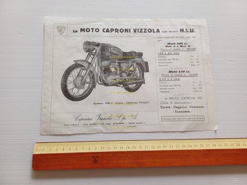 Caproni Vizzola NSU Max 250 - Lux 200 depliant originale