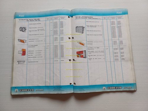 Carello catalogo generale 1986 fari fanali fanalini auto Alfa Lancia …