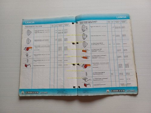 Carello catalogo generale 1986 fari fanali fanalini auto Alfa Lancia …