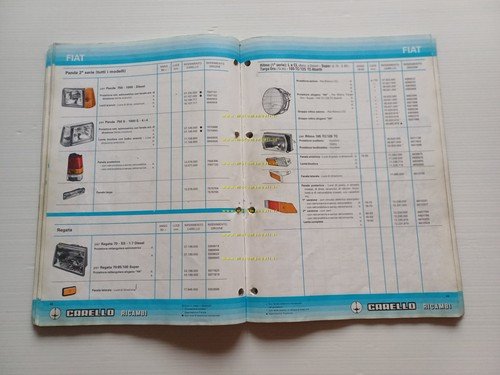 Carello catalogo generale 1986 fari fanali fanalini auto Alfa Lancia …
