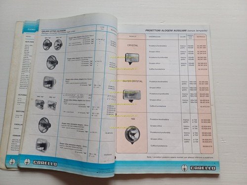 Carello catalogo generale 1988 fari fanali fanalini auto Alfa Lancia …