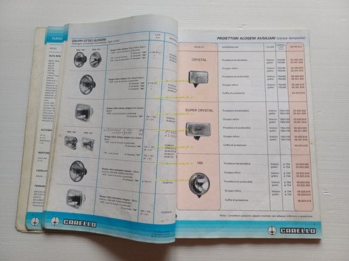 Carello catalogo generale 1988 fari fanali fanalini auto Alfa Lancia …