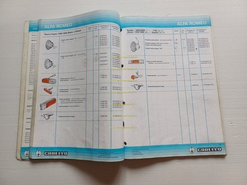 Carello catalogo generale 1988 fari fanali fanalini auto Alfa Lancia …