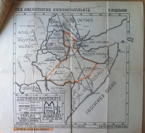 Carta geografica - Il teatro di guerra Abissino - Germania …