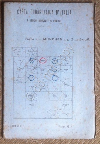 Carta geografica d'Italia e regioni adiacenti (militare?) - 1913 - … | Immagine principale