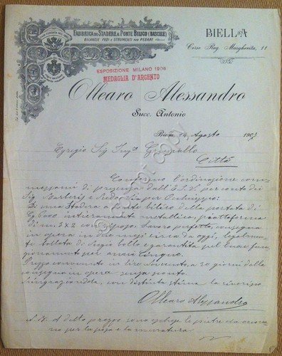 Carta Intestata - Biella - Allearo Alessandro - Bilance - …