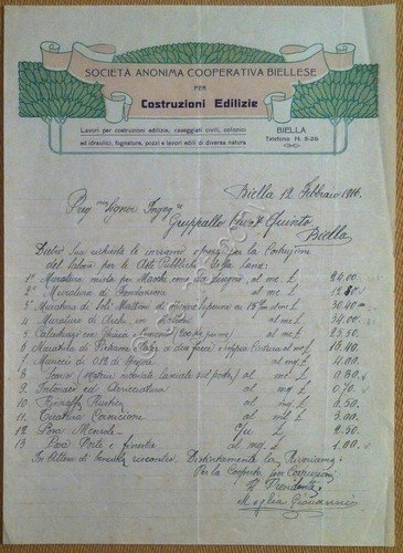 Carta Intestata - Letterhead - Società Anonima Cooperativa Biellese - …