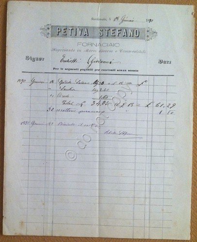 Carta Intestata - Sordevolo Biella - Petiva Stefano - Fornaciaio …