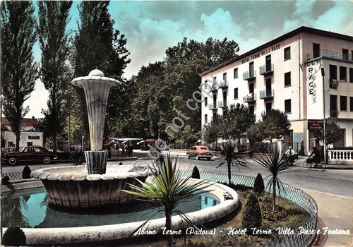 Cartolina - Abano Terme Hotel terme Villa Pace e fontana …