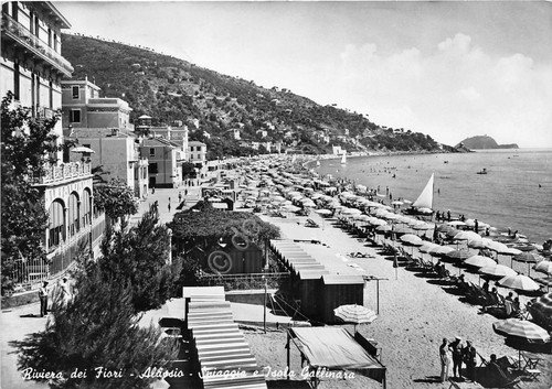 Cartolina - Alassio - Spiaggia - Isola Gallinara - anni …