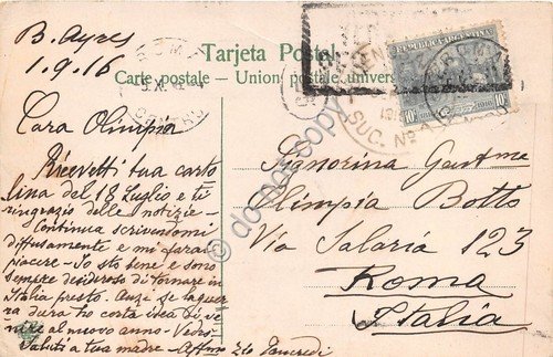 Cartolina - Argentina Cordoba Cattedrale 1916