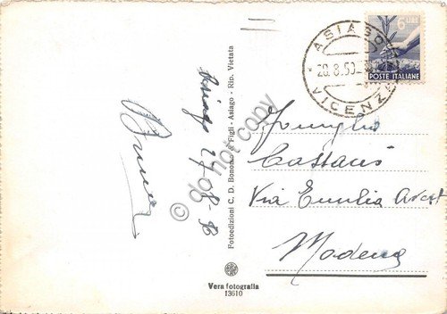 Cartolina - Asiago Laghetto Lumera 1950