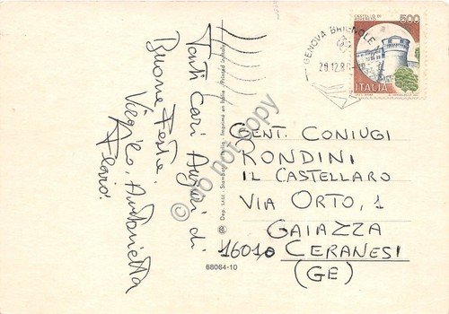 Cartolina - Augurale Buon Natale Buon Anno orologio ferro di …