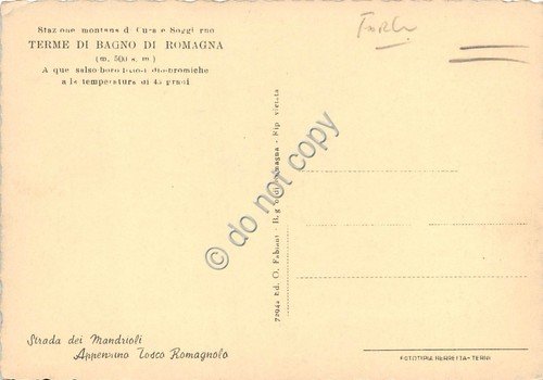 Cartolina - Bagno di Romagna Terme Strada dei Mandrioli