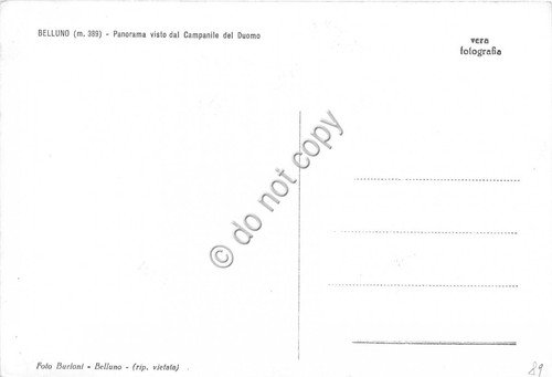 Cartolina - Belluno Panorama da Campanile del Duomo
