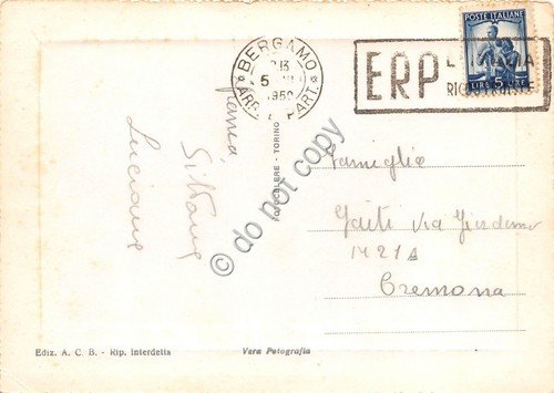 Cartolina - Bergamo Alta Colle San Vigilio 1950