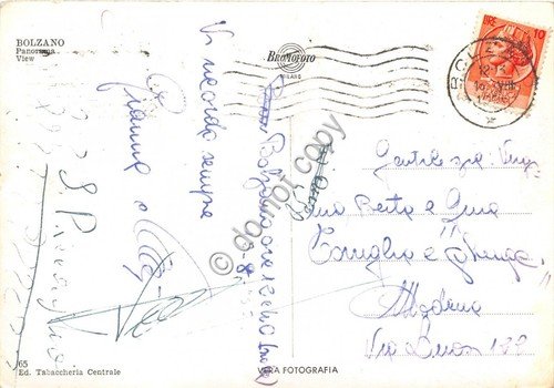 Cartolina - Bolzano panorama 1955