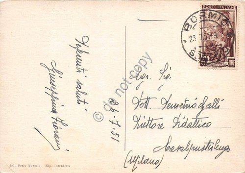 Cartolina - Bormio panorama della conca 1951 | Immagine Gallery 2