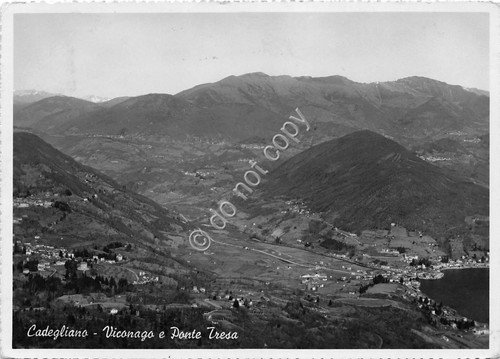 Cartolina - Cadegliano Viconago Ponte Tresa panorama 1954