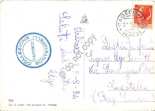 Cartolina - Cadegliano Viconago Ponte Tresa panorama 1954