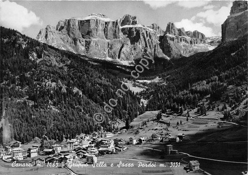 Cartolina - Canazei Gruppo Sella Sasso Pordoi 1967 (Trento)