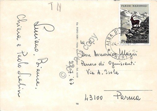 Cartolina - Canazei Gruppo Sella Sasso Pordoi 1967 (Trento)