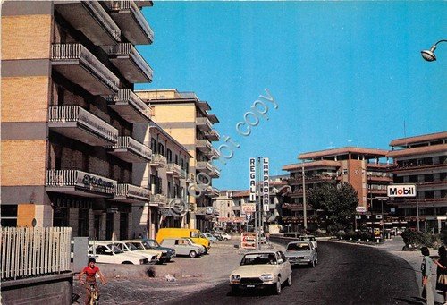 Cartolina - Capua Fuori Porta Roma Distributore Mobil auto d'epoca