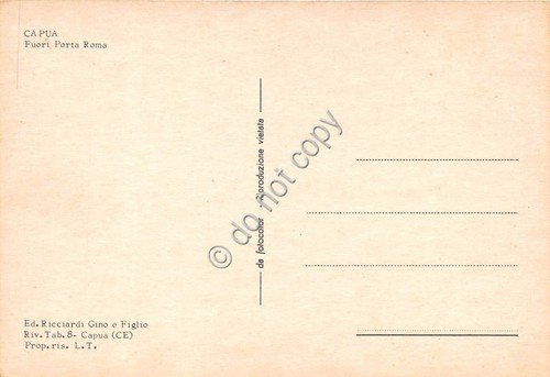 Cartolina - Capua Fuori Porta Roma Distributore Mobil auto d'epoca