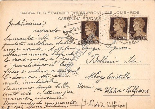Cartolina - Cassa di Risparmio Provincie Lombarde Sede centrale monolito …