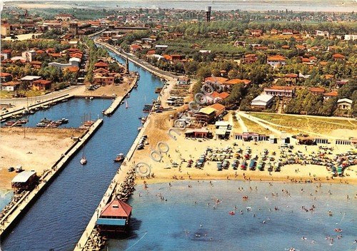 Cartolina - Cervia Panorama e Porto canale 1963
