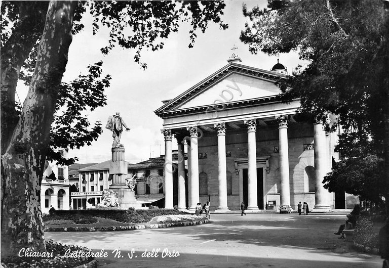 Cartolina - Chiavari - cattedrale N.S. dell'Orto - 1959