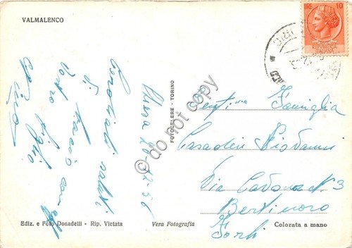 Cartolina - Chiesa in Valmalenco panorama 1956