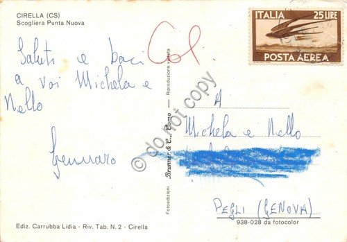 Cartolina - Cirella Scogliere Punta Nuova (Cosenza)