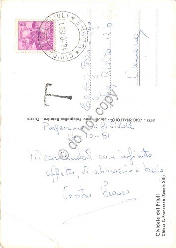 Cartolina - Cividale del Friuli Chiesa S. Francesco 1961 | Immagine Gallery 2
