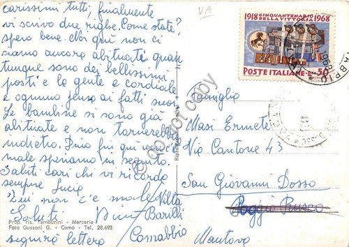 Cartolina - Comabbio panorama 1968