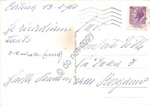 Cartolina - Cortina Chiesa Monte Cristallo 1968