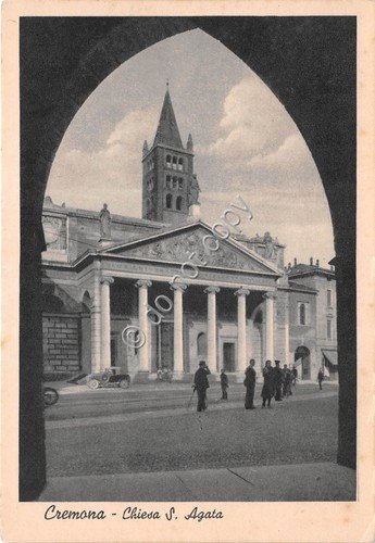 Cartolina - Cremona Chiesa S. Agata Animata auto d'epoca anni … | Immagine principale