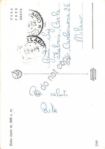 Cartolina - Esino Lario panorama 1963