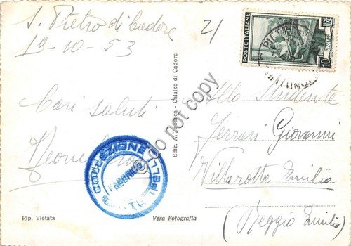 Cartolina - Falcade panorama 1956