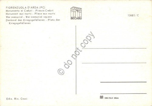Cartolina - Fiorenzuola D'Arda Monumento ai Caduti | Immagine Gallery 2