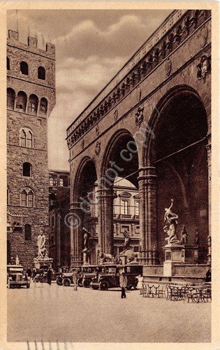 Cartolina - Firenze - Loggia dei Lanzi - Auto d'epoca …