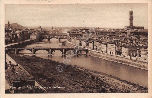 Cartolina - Firenze Veduta generale dell'Arno 1926 Timbro Hotel Majestic | Immagine principale